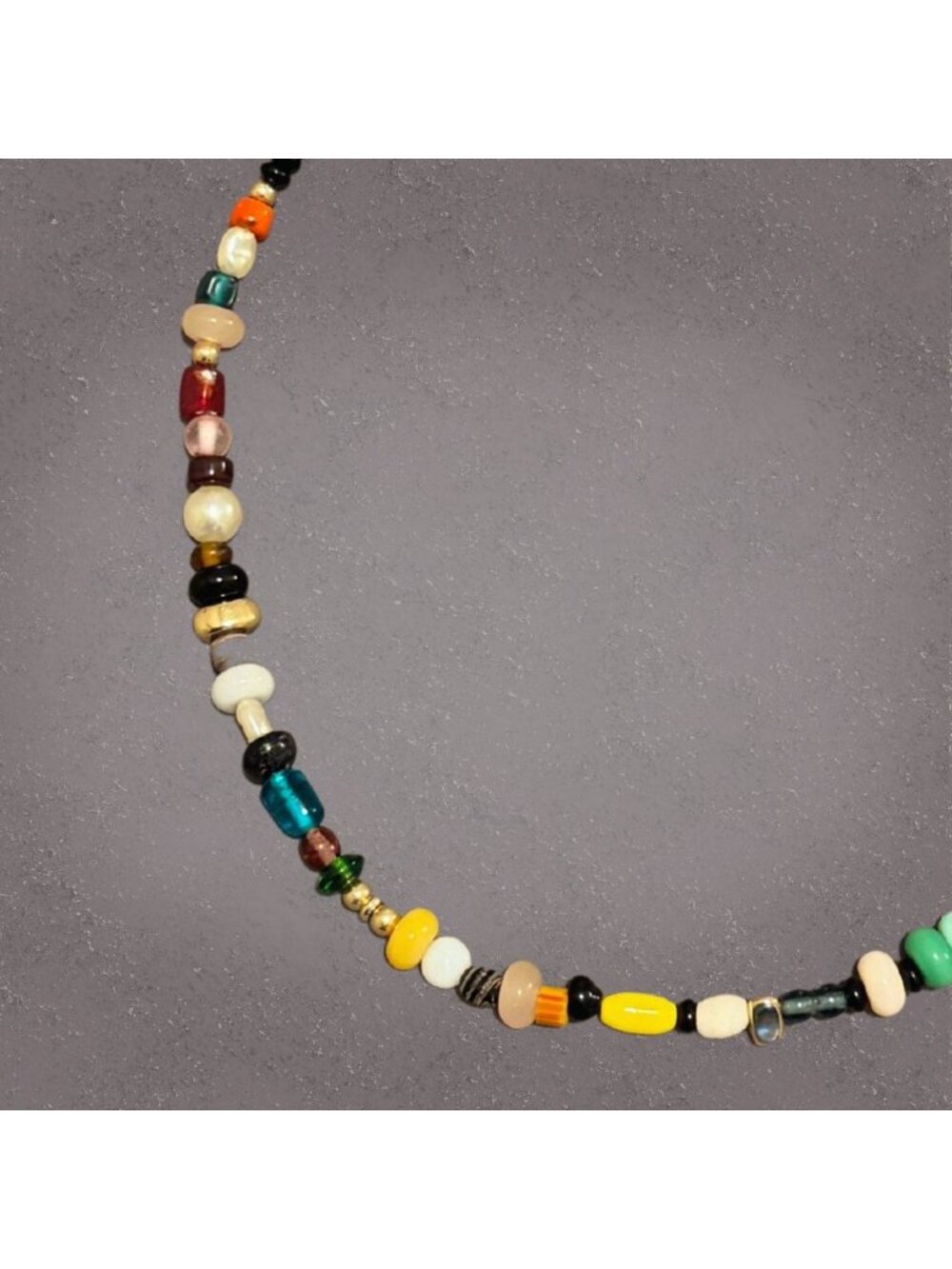 Handmade Multicolor Mixed Bead Necklace - Picture 4 of 5